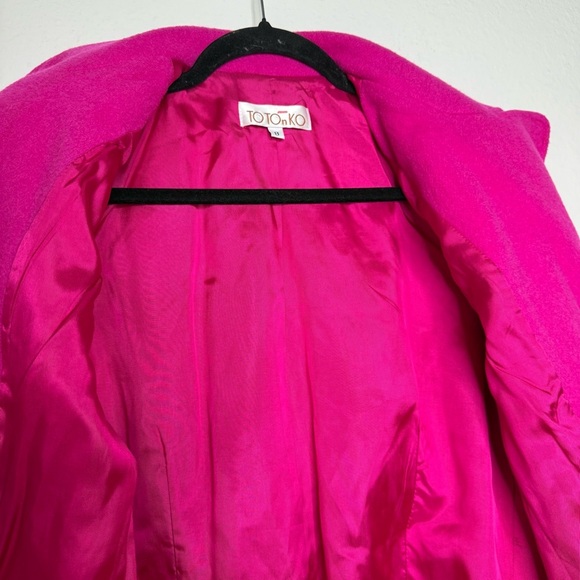 Totonko Vibrant Pink Wool Coat Size 8 Medium 20” PTP - Picture 10 of 15